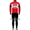 Cykeltøj Langærmet + Bib Cykelbukser 2022 Lotto Soudal Rød Hvid